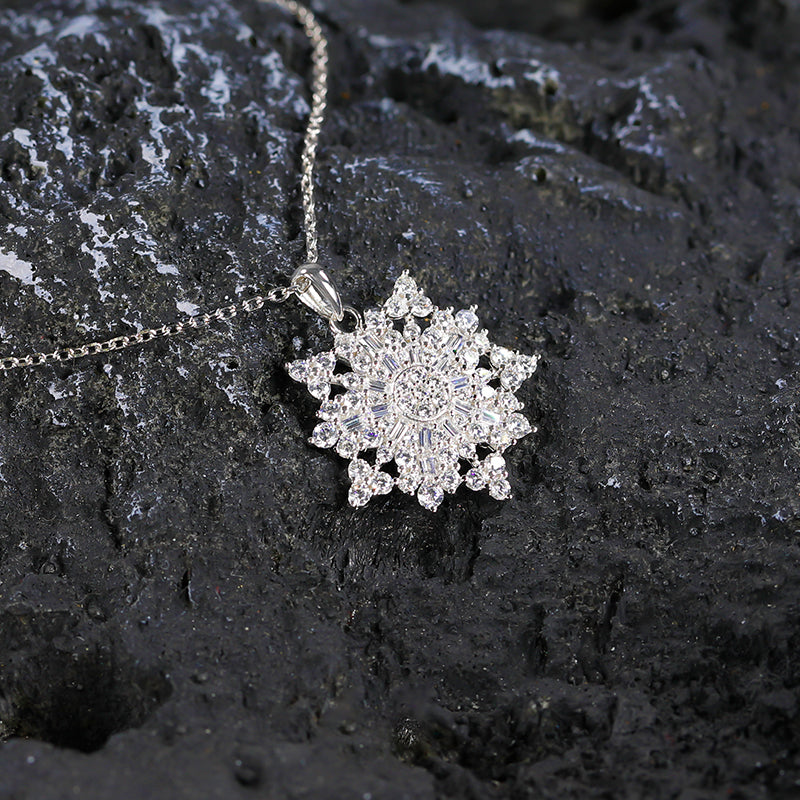 Starchenie Snowflake Necklace 925 Sterling Silver Snowflake Pendant April  Diamond Jewelry for Women - Walmart.com