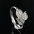 Iced Out Moissanite Juniper Leaf Ring for Men & Women, 925 Sterling Silver Light Gold Engagement Ring, Promise Ring, Anniversary Gift, Gift For Her For Him