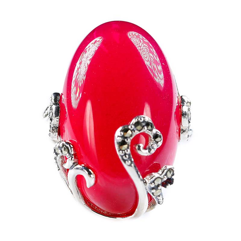 Red Coral Sterling Silver Ring (Design AC3) | GemPundit