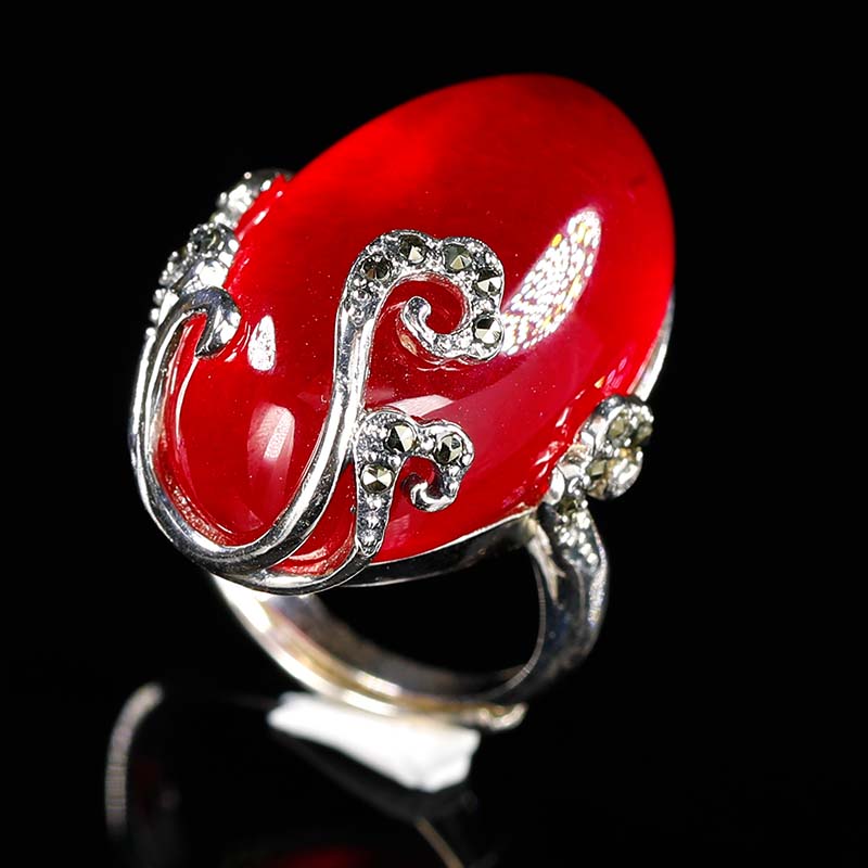925K Silver Ring Mens, Red Square Zircon Gemstone Ring, Men's Silver  Jewelry | eBay