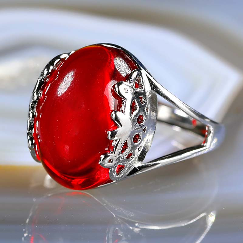 Filigree Handmade Ring with Fire Amber Stone | Boutique Ottoman Exclusive