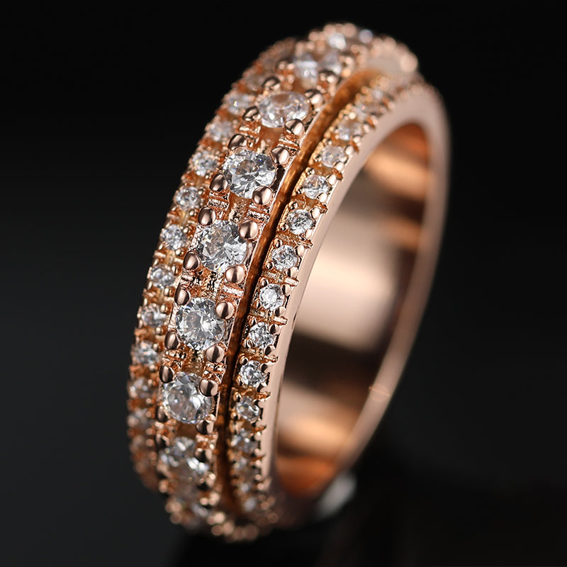 Thermogenic Moissanite Spinner Ring Improve Blood Circulatio Anti-Anxiety  Gifts
