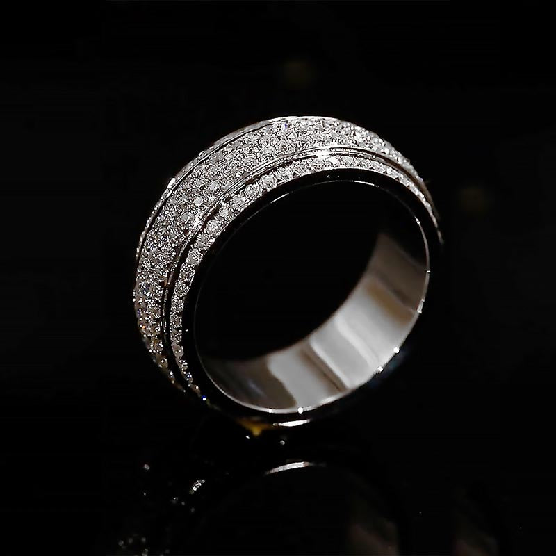 moeilijk dok geestelijke Iced Out Moissanite/Diamond Spinner Ring, Cubic Zirconia Fidget Ring F -  Lovfor