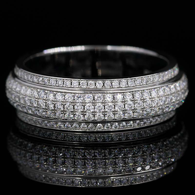 Iced Out Moissanite/Diamond Spinner Ring