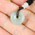 Natural Green Hetian Jade Donut Pendant Nephrite Jade Necklace - Chinese Braided Cord Necklace