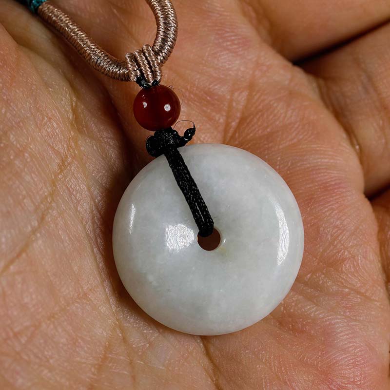 Jade Lotus Pendant Real Nephrite Jade Gemstone Crystal Beaded Cord Necklace  Uk on eBid United States | 206502581
